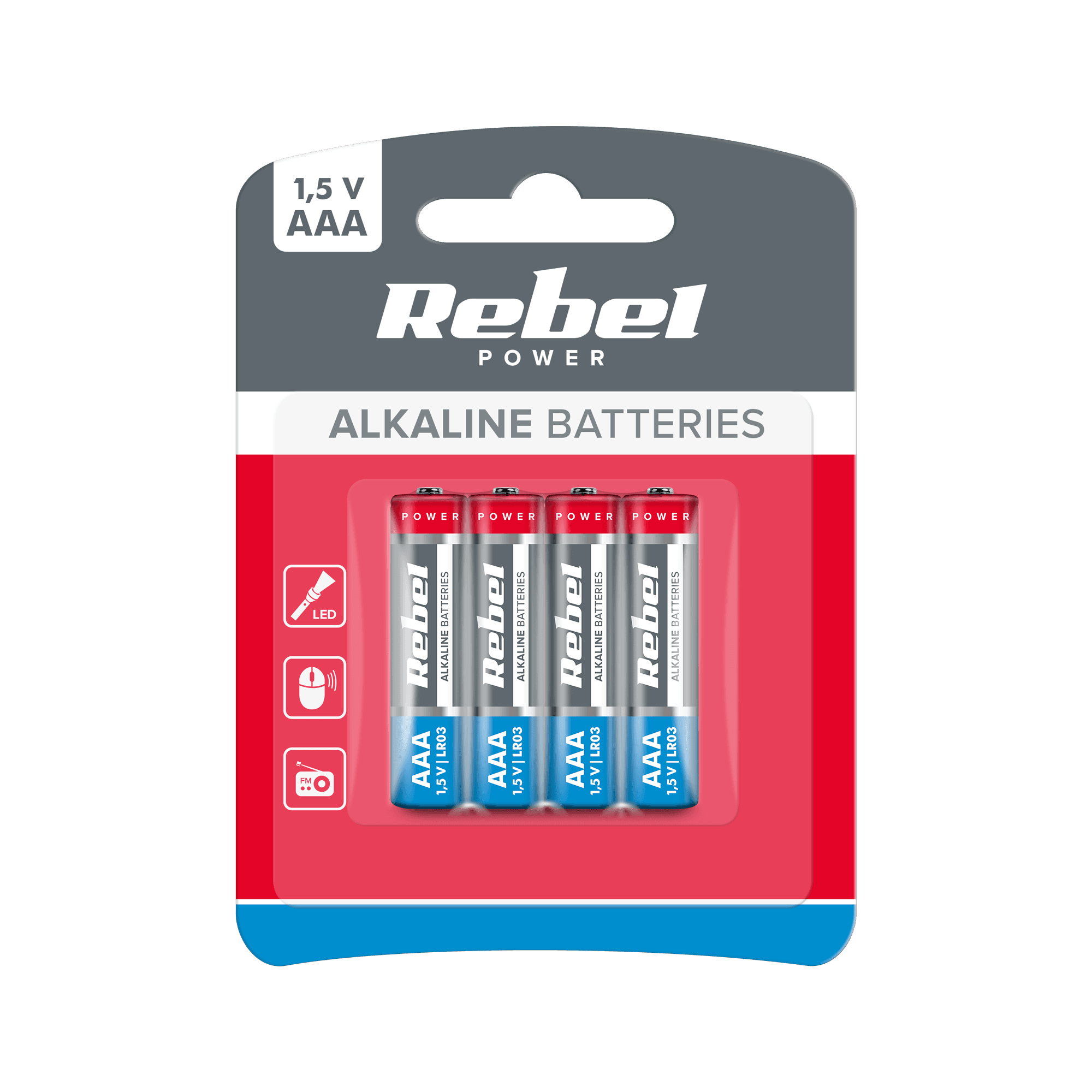 Baterije alkalne REBEL LR03 AAA, 4 kosi