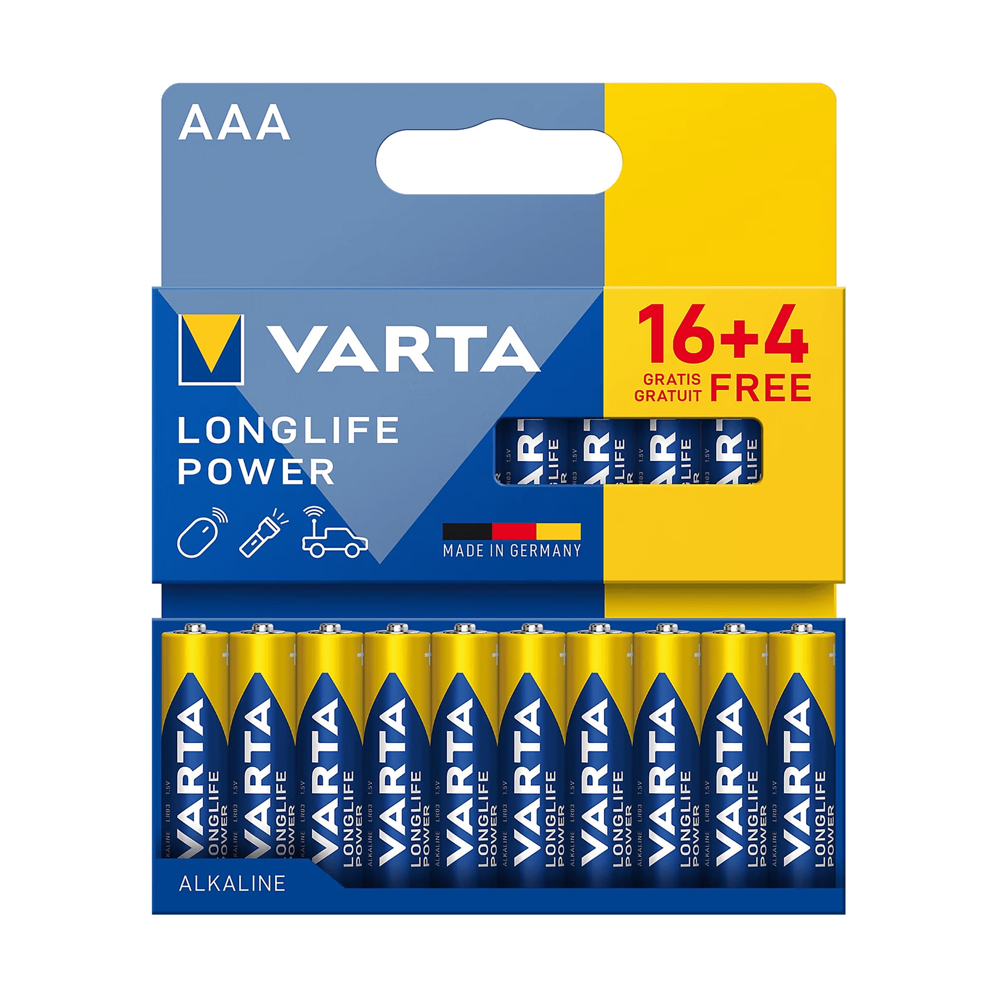 Varta LR03 Longlife Power baterije, 16+4 kom
