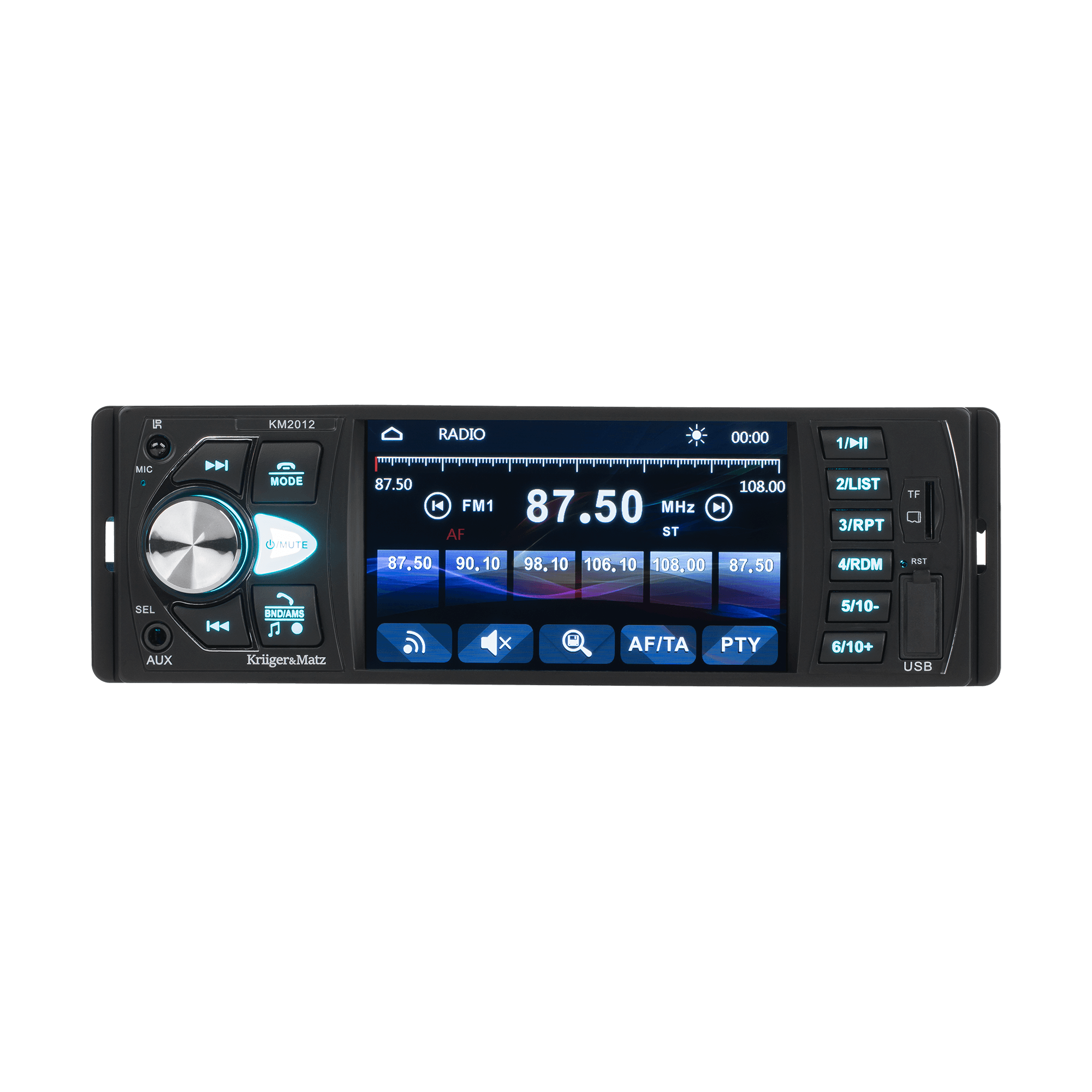 Kruger&Matz KM2012 - Avtoradio, 4" zaslon, Bluetooth, USB, microSD