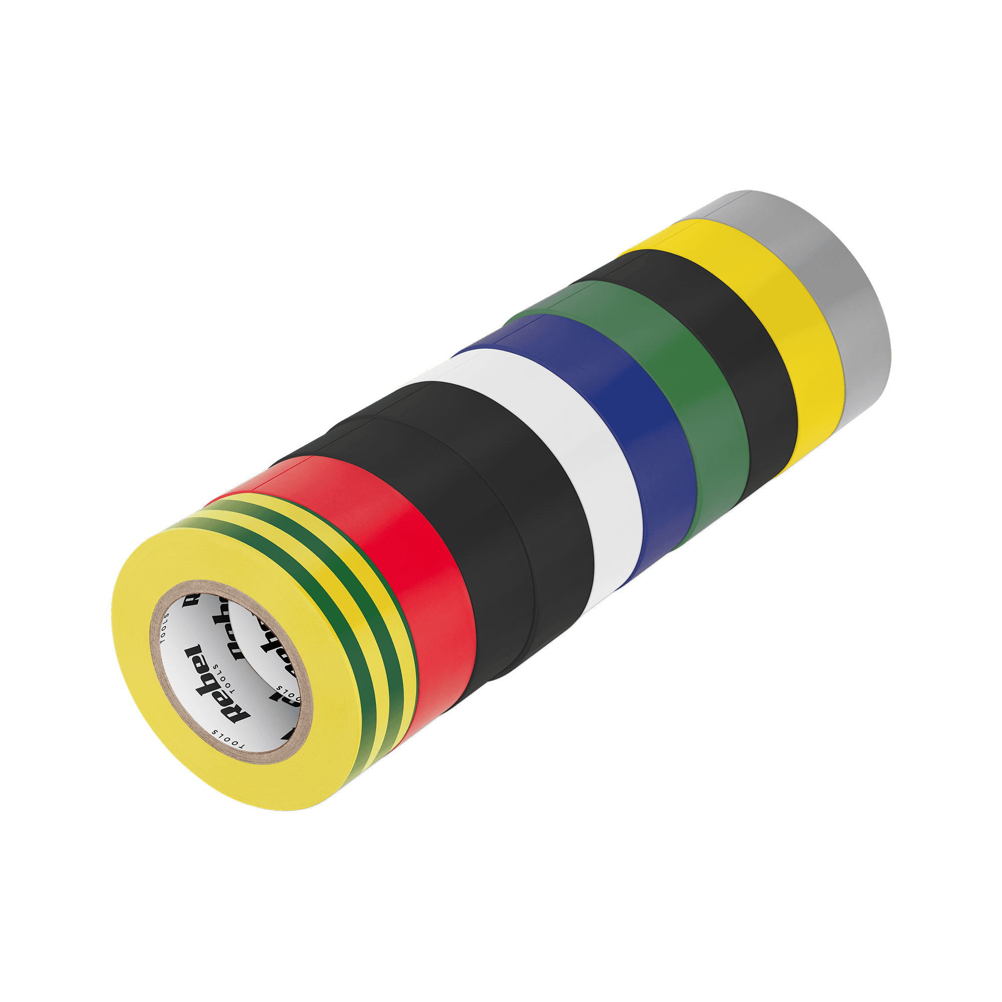 Komplet 10 izolirnih trakov Rebel, 19mm x 20yd, mešane barve