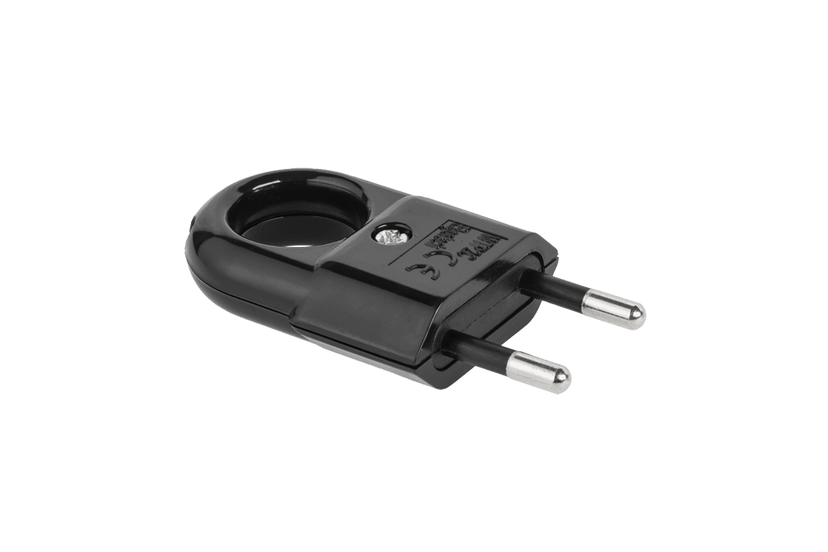 ELGOTECH WTP2C-2 Ploščati vtič z ročajem, črn