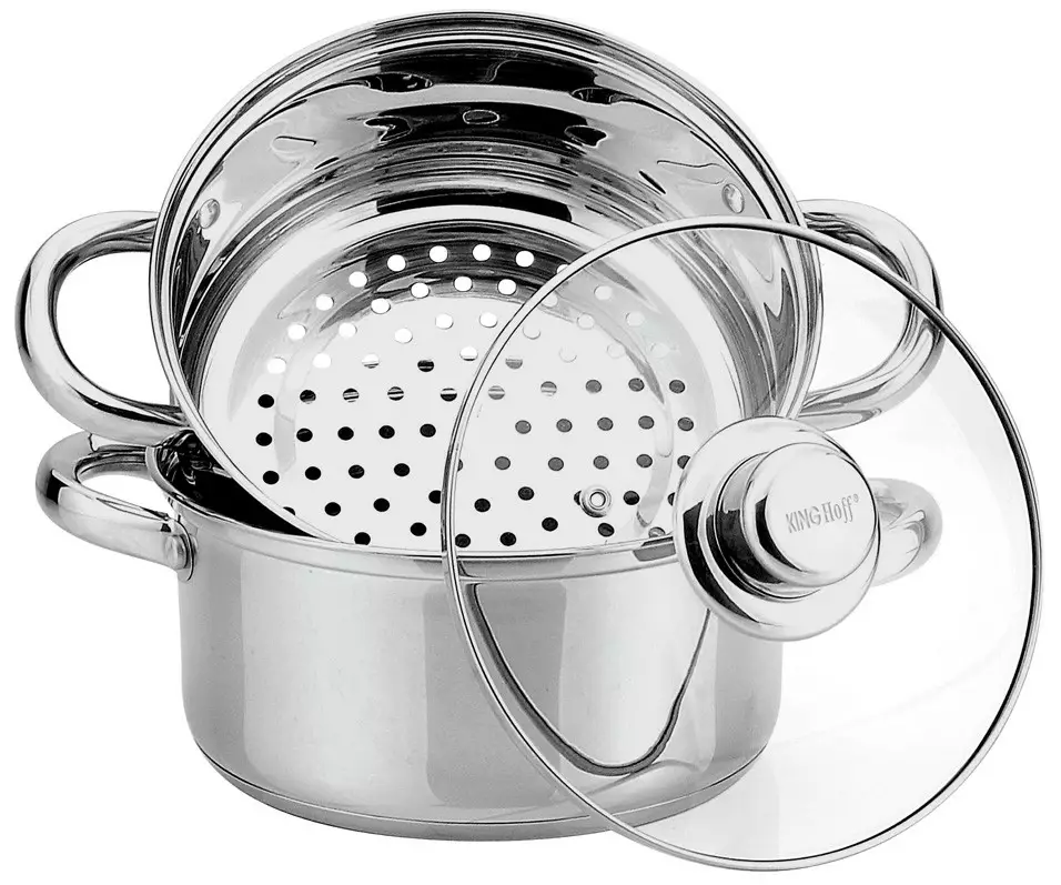 KING Hoff Parni kuhalnik iz nerjavečega jekla, 3-delni set, Ø 24 cm, 5 l