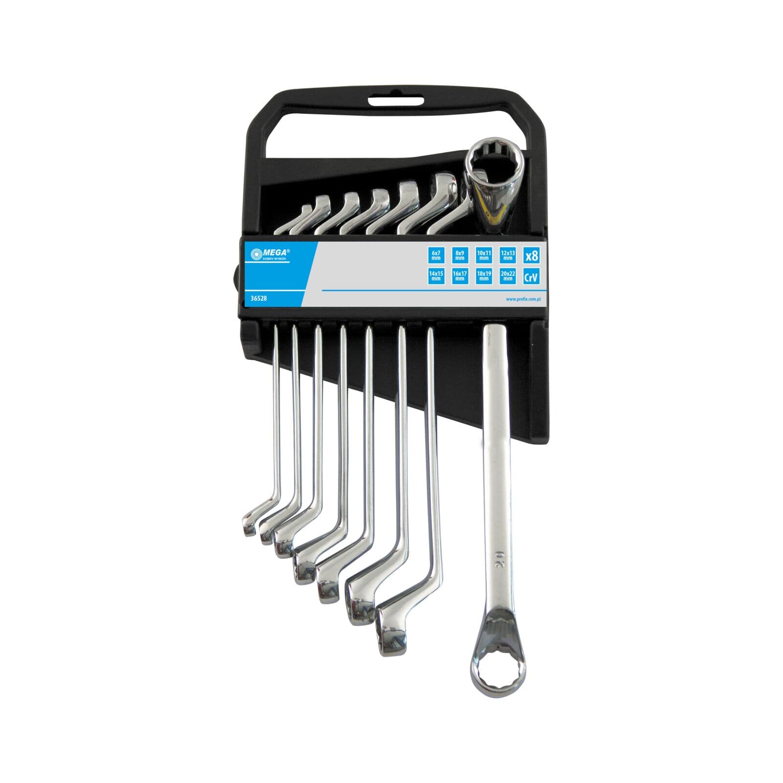 Set 8 Mega ključev, očesnih upognjenih (6x7-20x22 mm), CV
