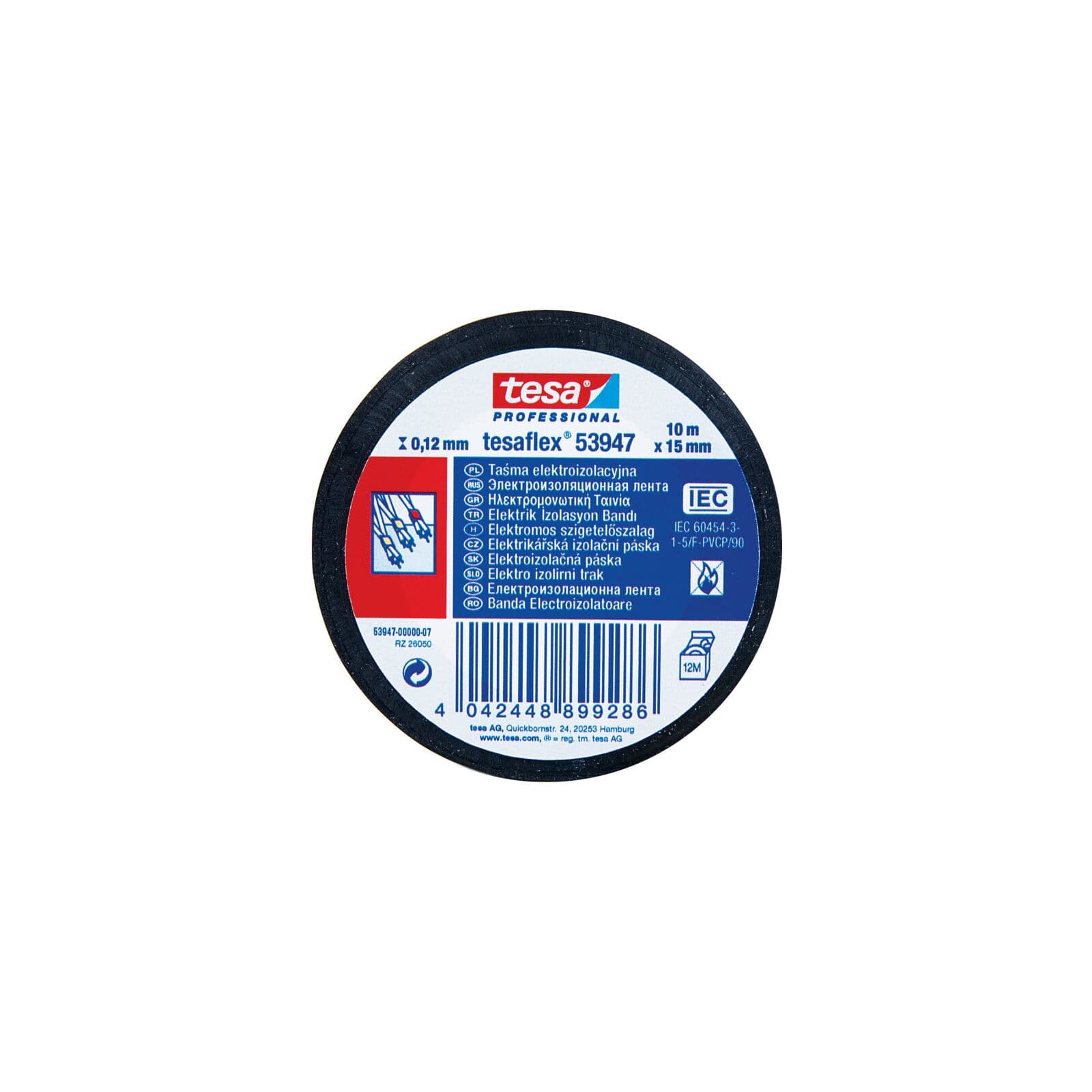 Tesa Elektroizolacijski trak, PVC, 20m:19mm, črna