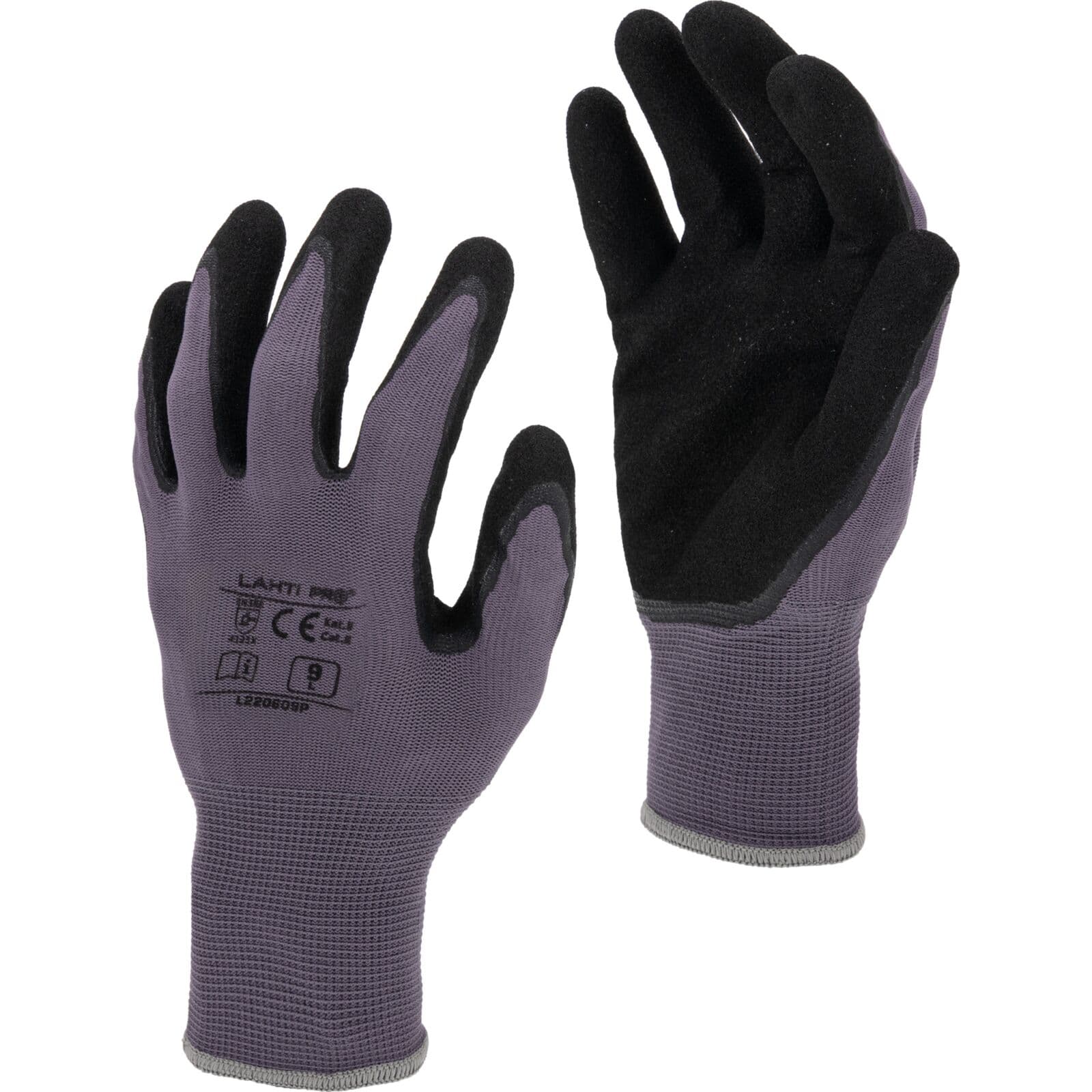 Lahti Pro nitril rokavice L220608P, sivo-črne, vel. 8