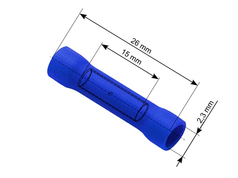 Blow 43-026# Spojni konektor, moder, 2.3/26 mm (100 kom)