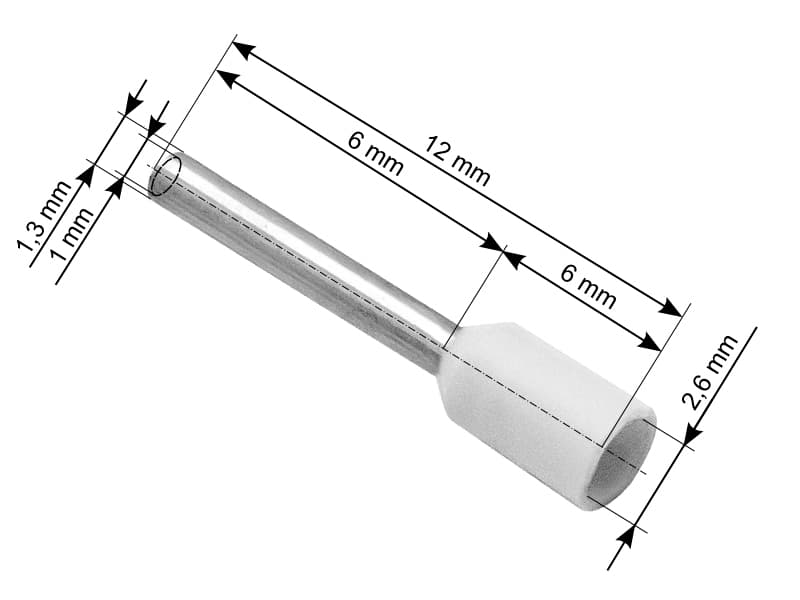 Blow Konektor izolirana tulejka 0,5 mm, bela, 100 kosov