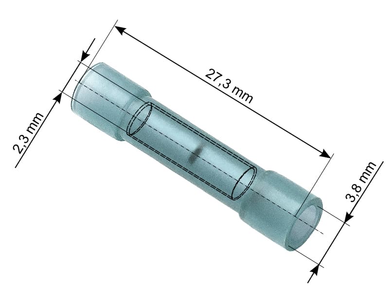 Blow Izoliran tulčasti konektor, modri, 1.5-2.5mm², 100 kos
