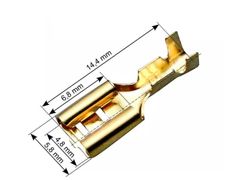 Blow Neizoliran ploski ženski konektor, 4.8/0.5mm, 100 kos
