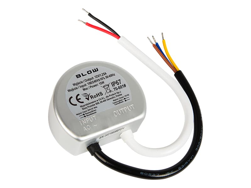 Blow 15W impulsni napajalnik, 12V, IP67, kovinski