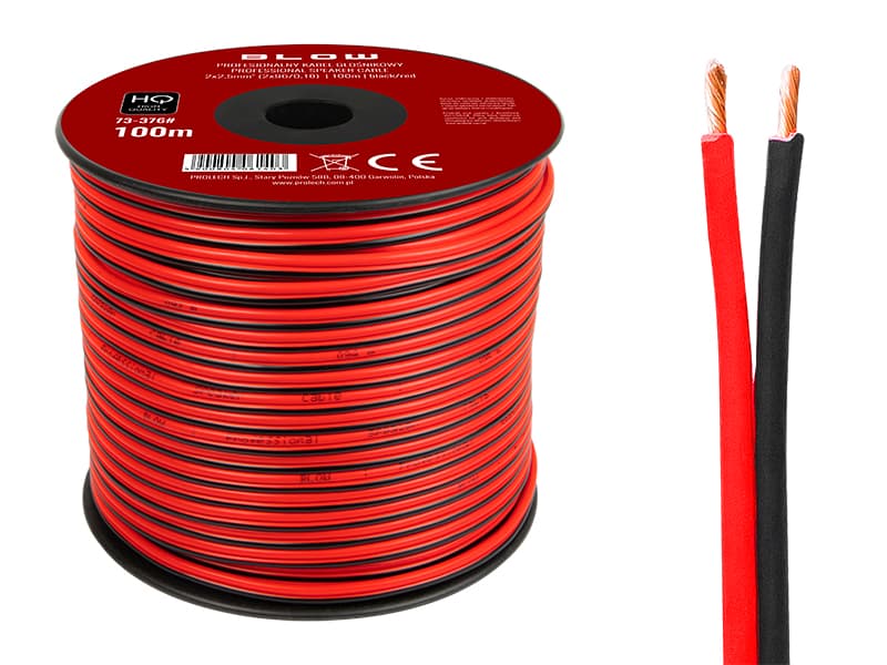 Blow Zvočniški kabel 2x2.50mm črno-rdeč 100m
