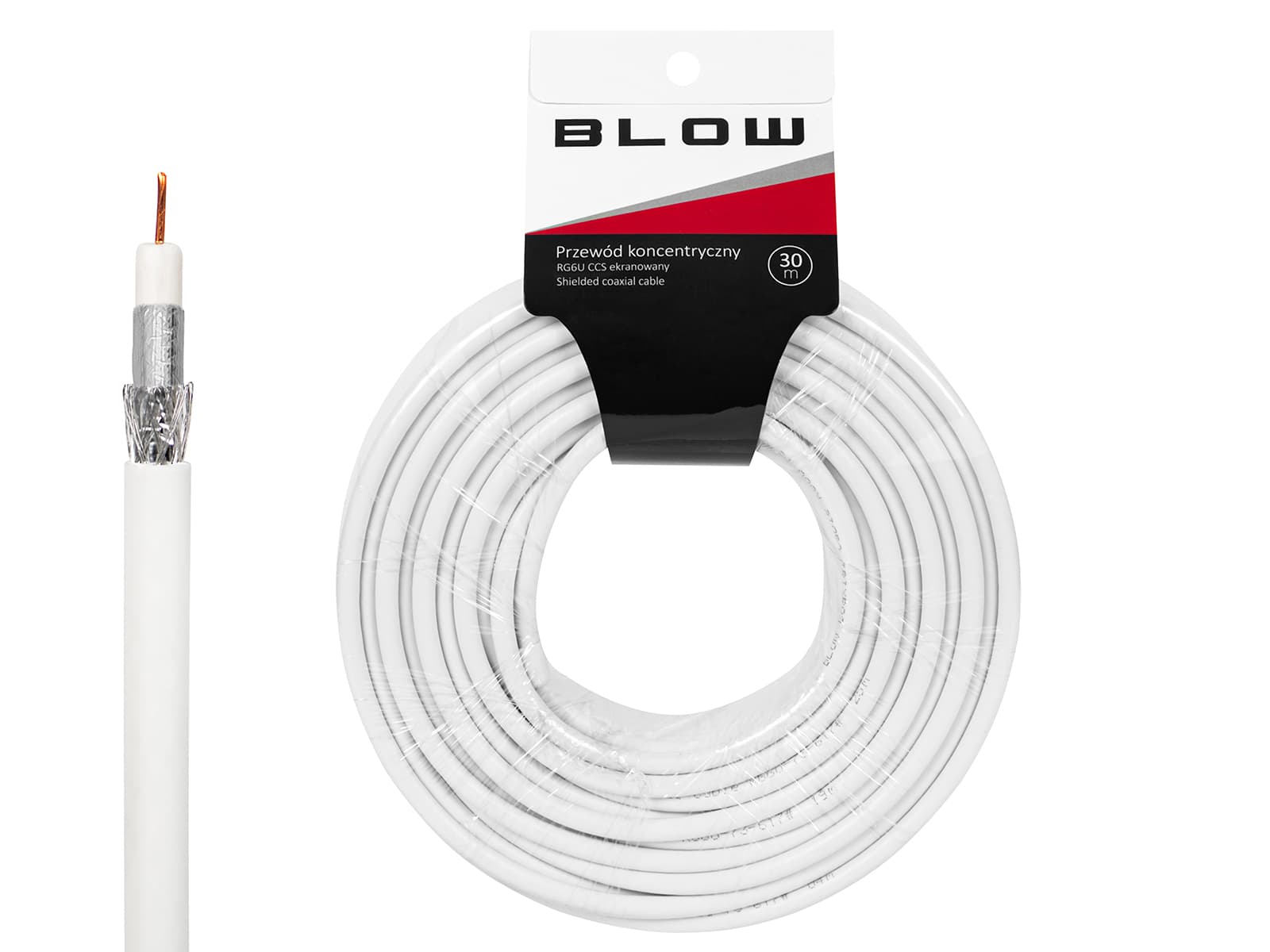 Blow Koaksialni kabel RG6U CCS, 30m, 48x oplet, bel