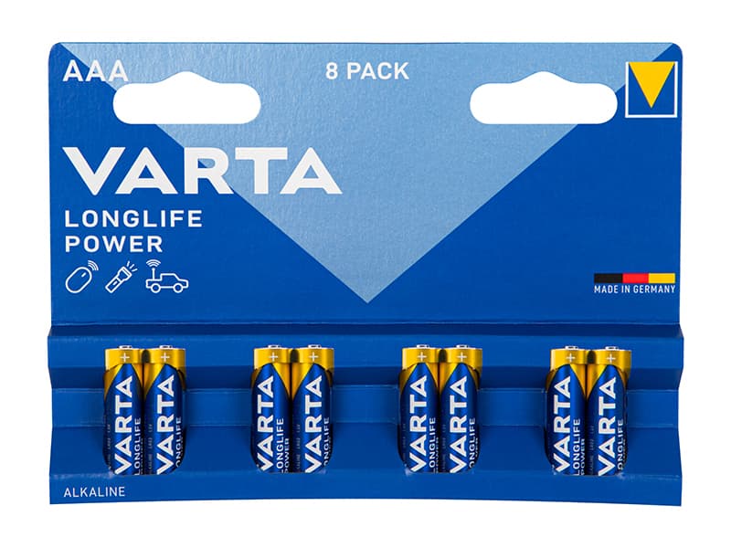 Alkalne baterije VARTA Longlife Power AAA LR03 1.5V (8 kos)