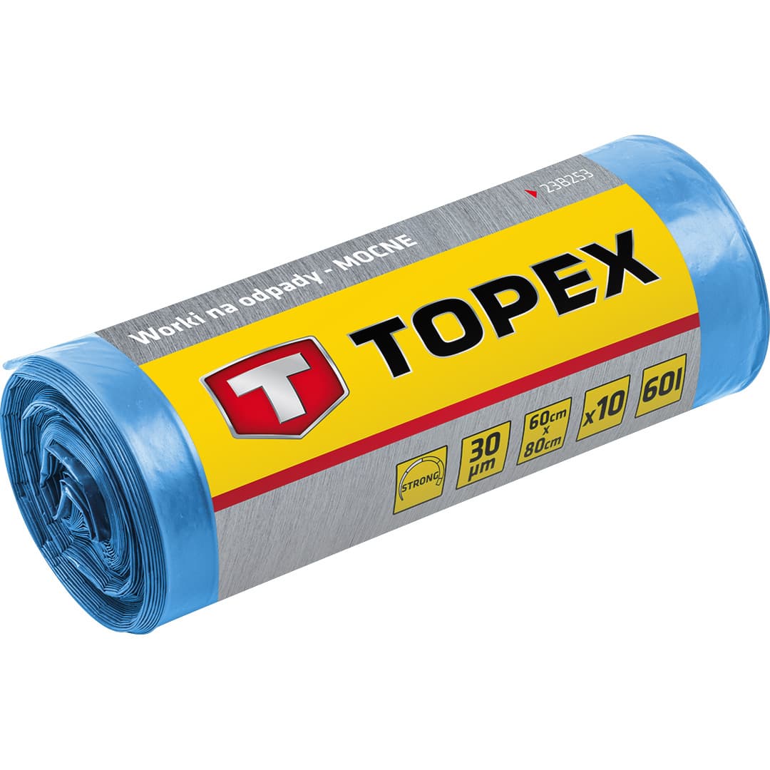 Vreče za odpadke TOPEX, 240 L, nebarvane, 45 mic, 10 kosov