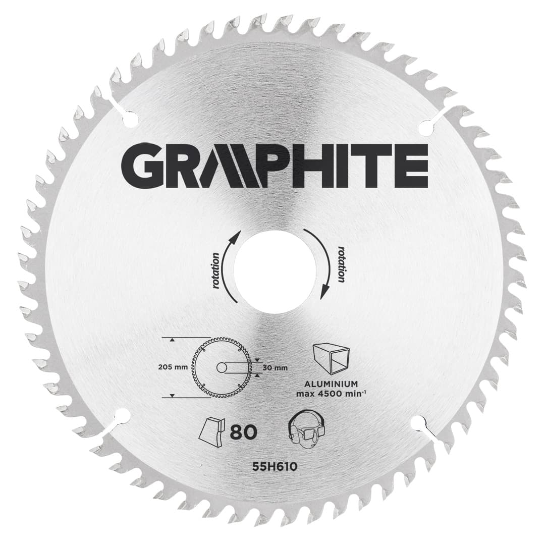 GRAPHITE Krožna žaga list za aluminij, 210 x 30 mm, 100 zob